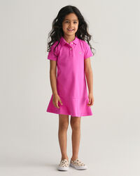 Girls piqu&eacute; fl&aelig;sekjole med korte &aelig;rmer