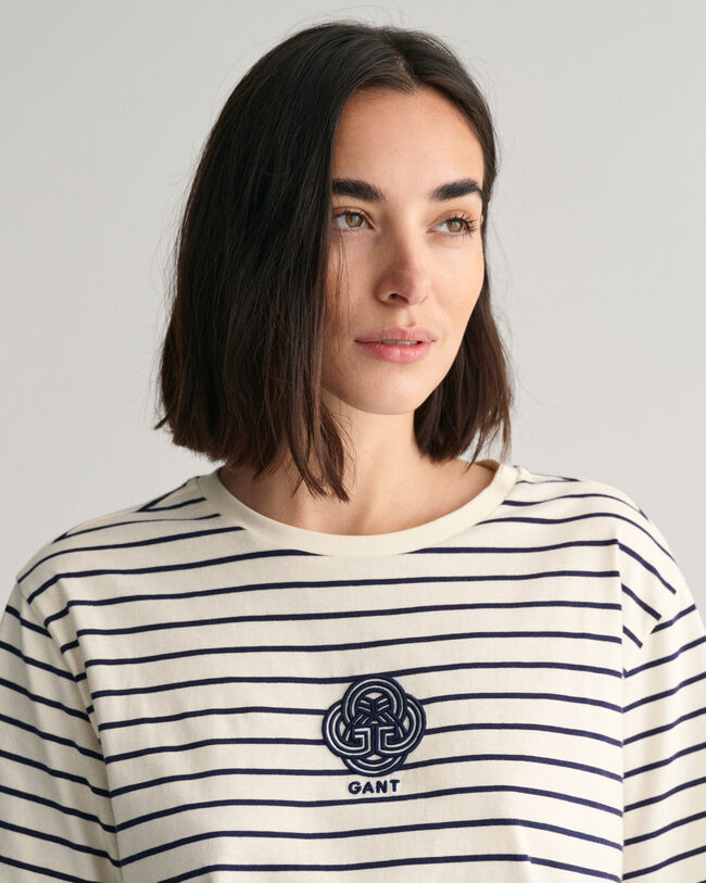 Stribet Monogram T-shirt