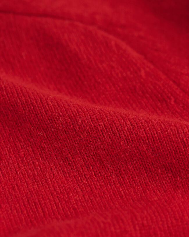 Crewneck sweater i uld med sadelskuldre