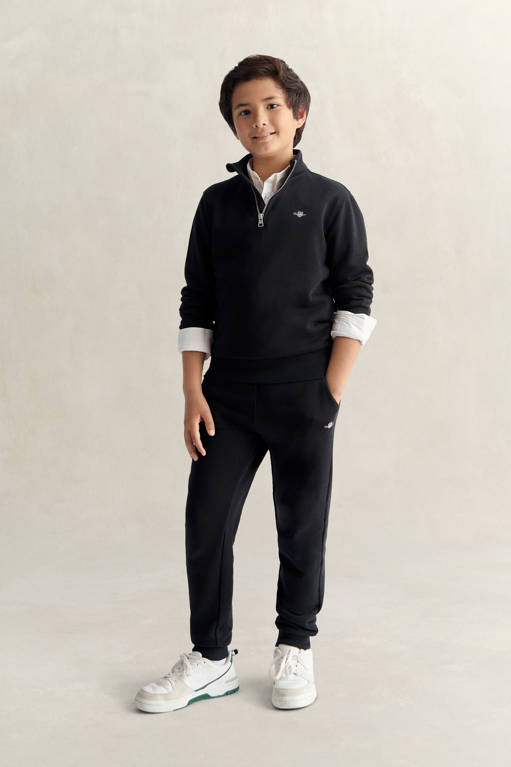 Teen Boys Shield sweatshirt med halv lynlås