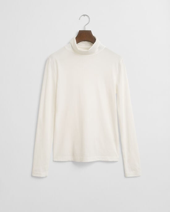 Let top i bomuld med rullekrave