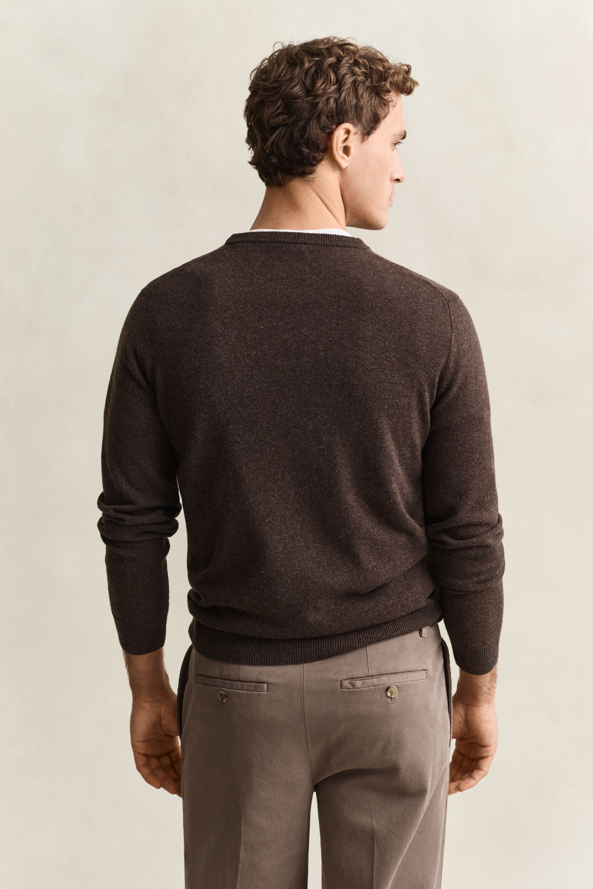 Crewneck sweater i lammeuld