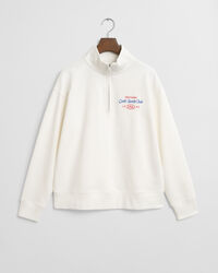 Sweatshirt med halv lynlås og grafik