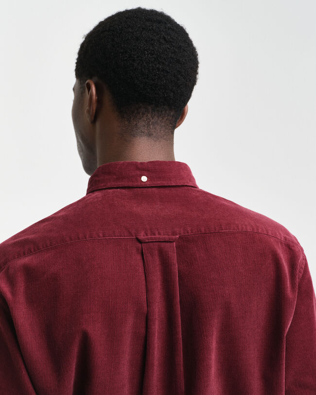 Regular fit skjorte af jernbanefløjl