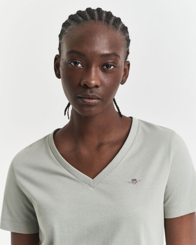 Shield T-shirt med V-hals