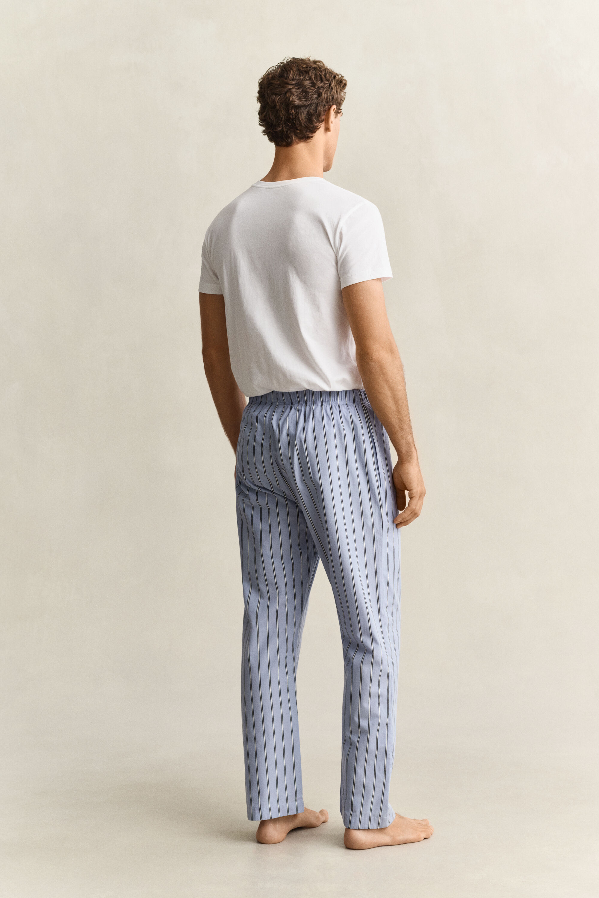 Stribede poplin pyjamasbukser