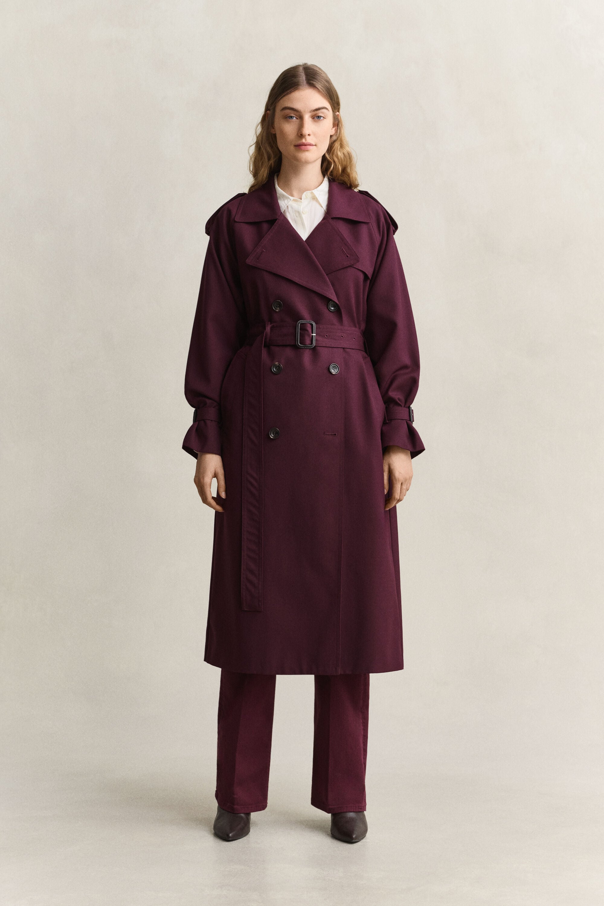 Trenchcoat i uldblanding
