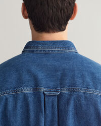 Oversized denimskjorte af twill