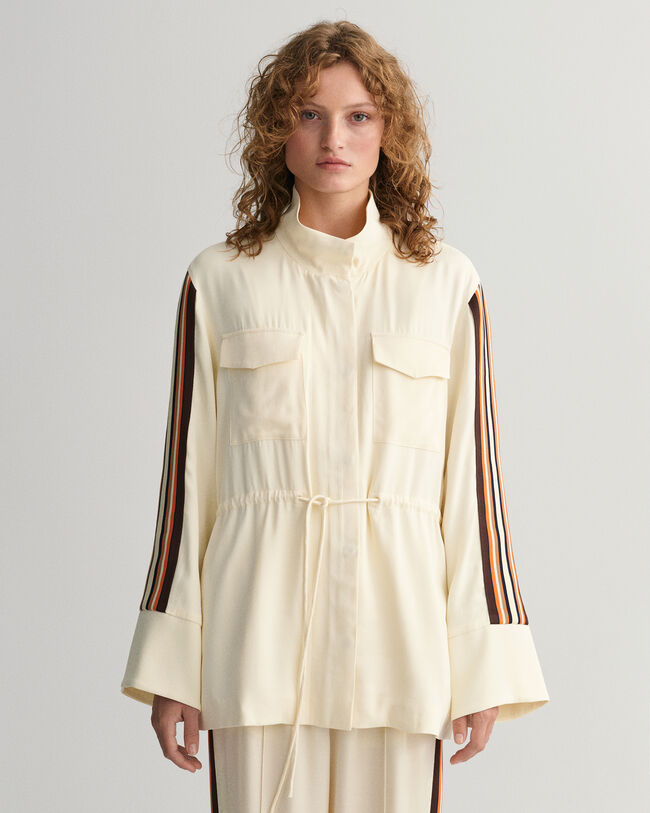 Relaxed fit stribet jakke