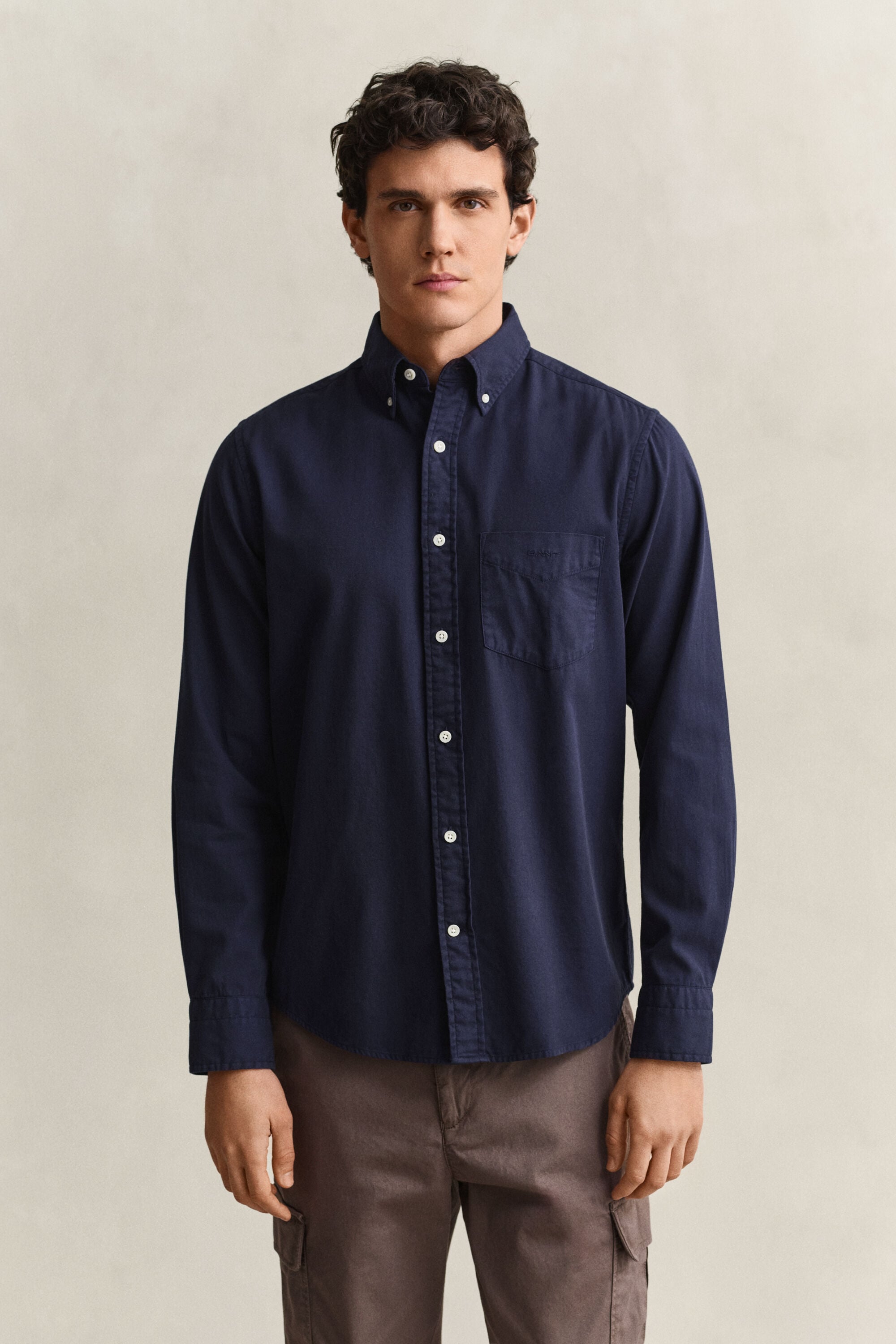Regular fit skjorte af twill
