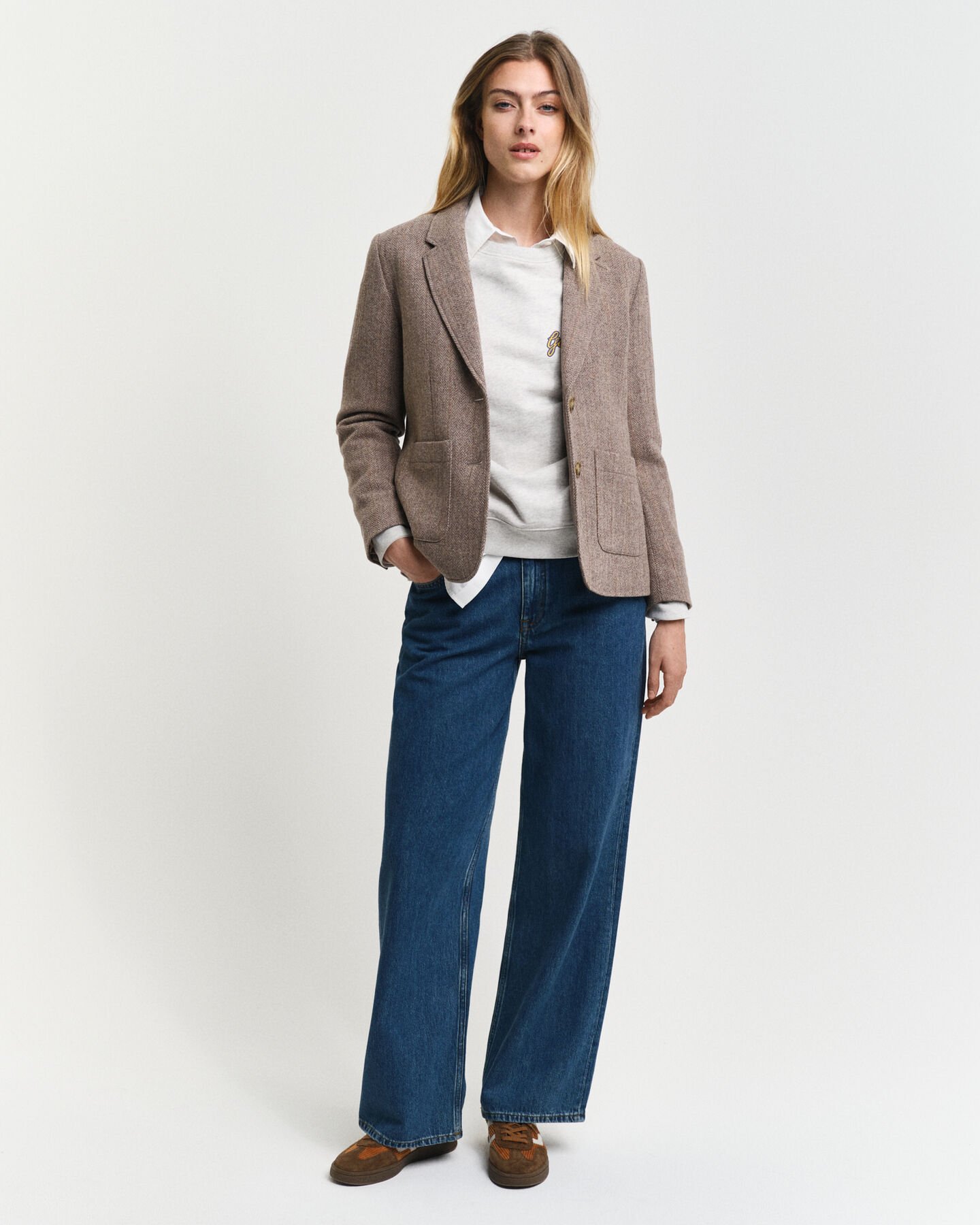 Regular fit kort sildebensmønstret blazer
