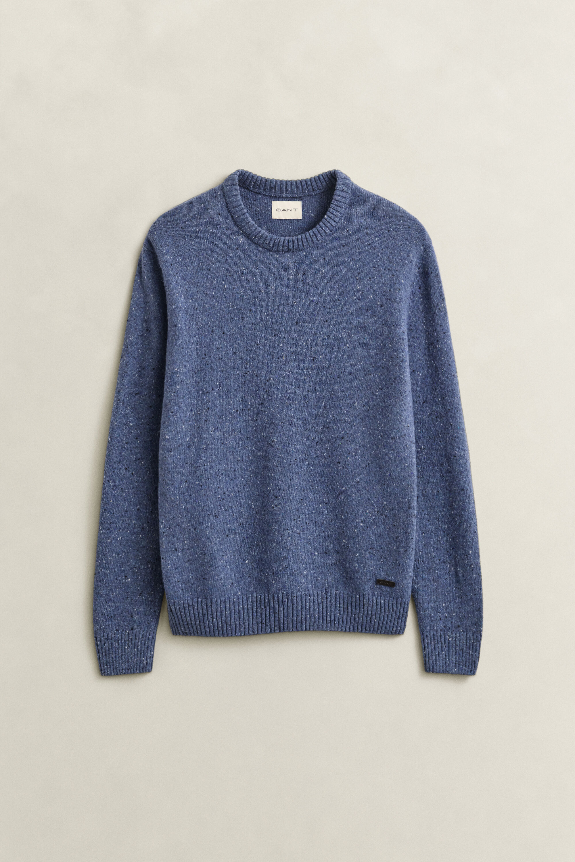 Sweater med crewneck og nister i uldblanding