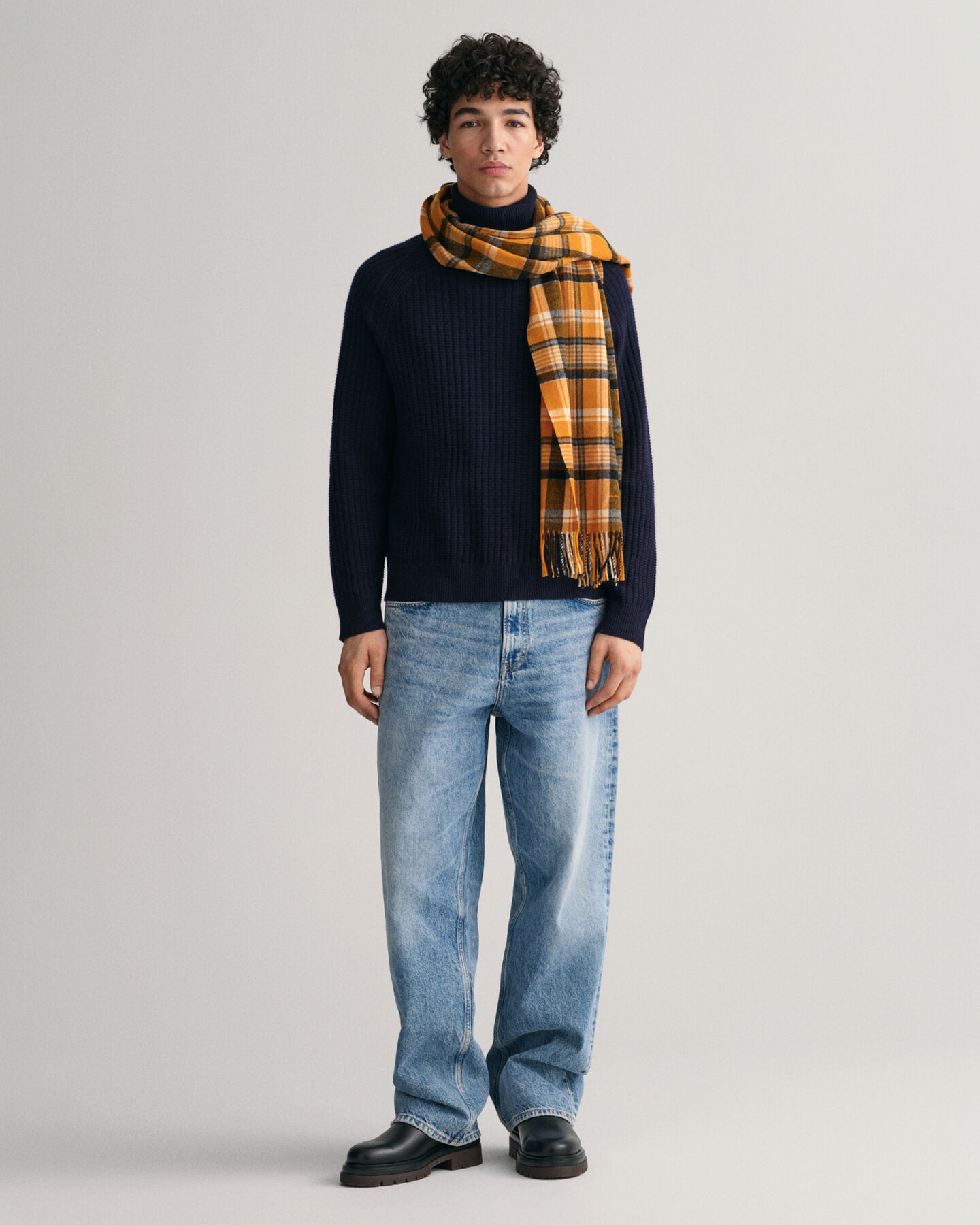 Tekstureret sweater med rullekrave