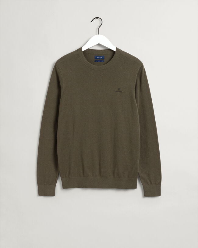 Crewneck sweater af bomuld og kashmir