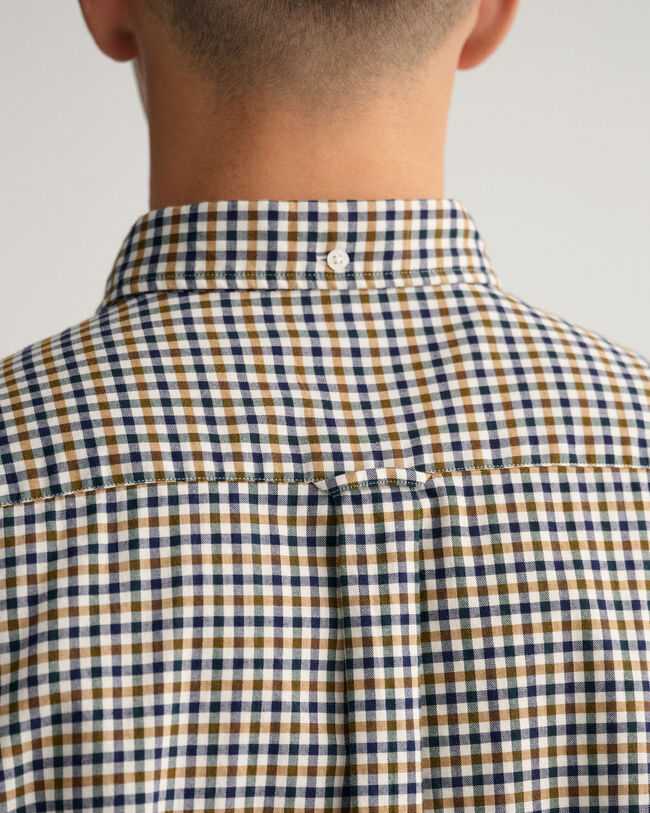 Regular fit gingham skjorte af twill