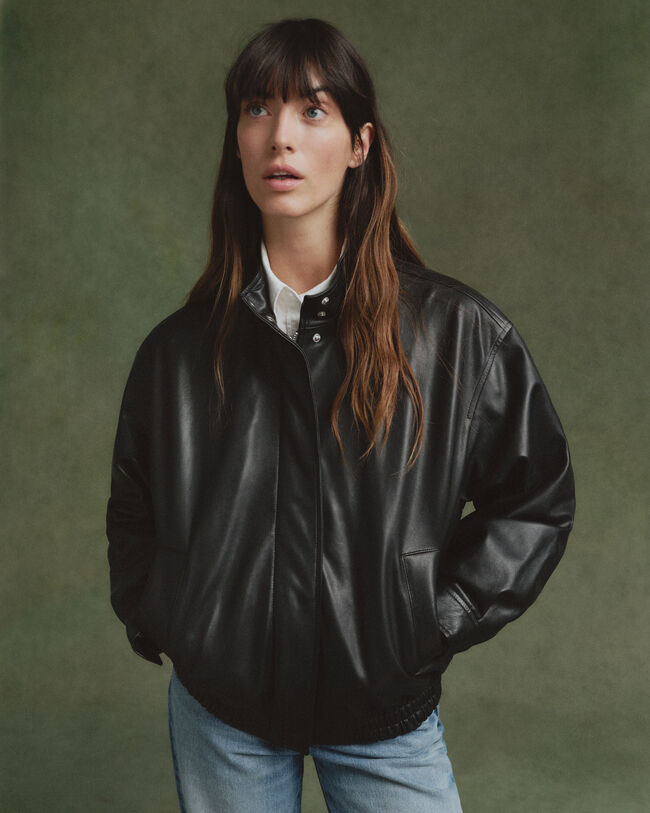 Harrington l&aelig;derjakke