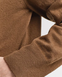 Hættetrøje af ekstra fin lammeuld med lynlås