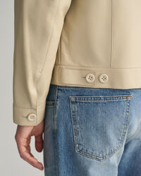 Trucker-jakke i l&aelig;der