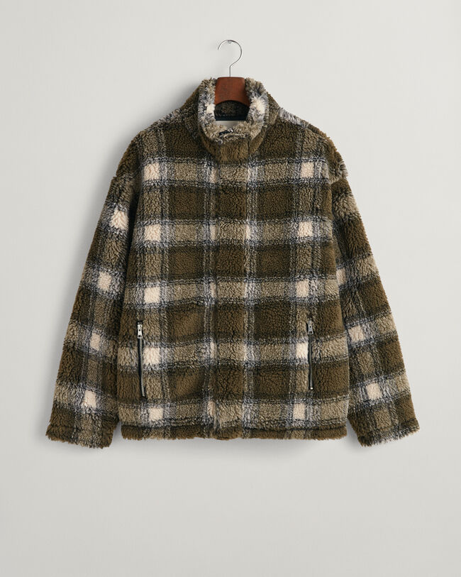 Ternet fleece jakke med lynlås