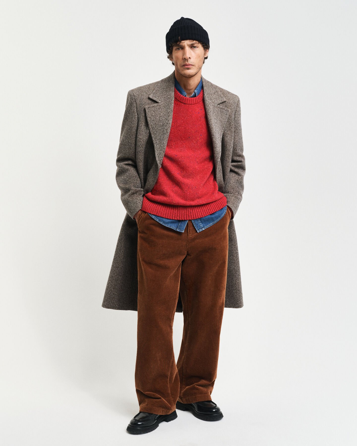 Crewneck sweater med uldnister