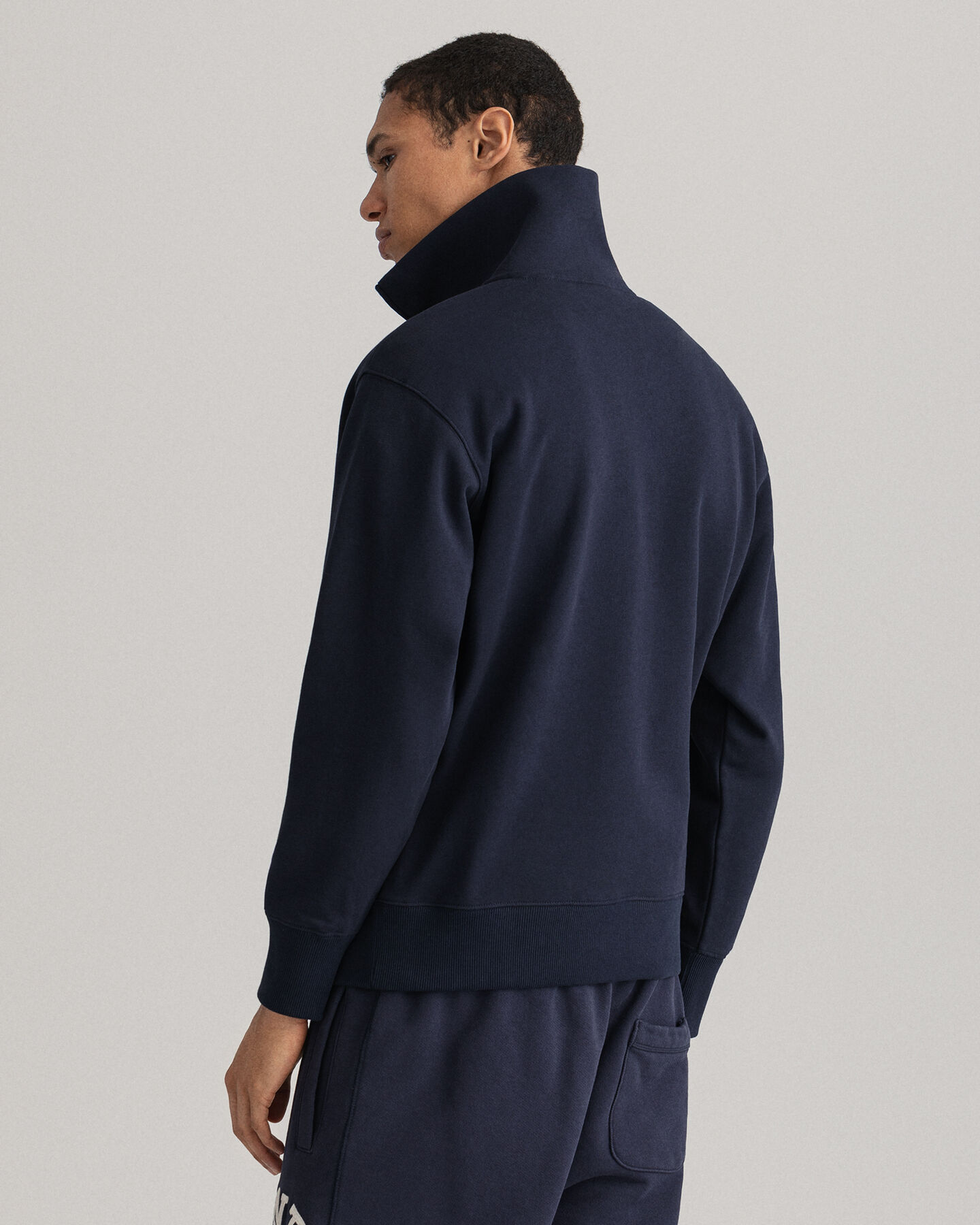 Retro Flag sweater med halv lynlås