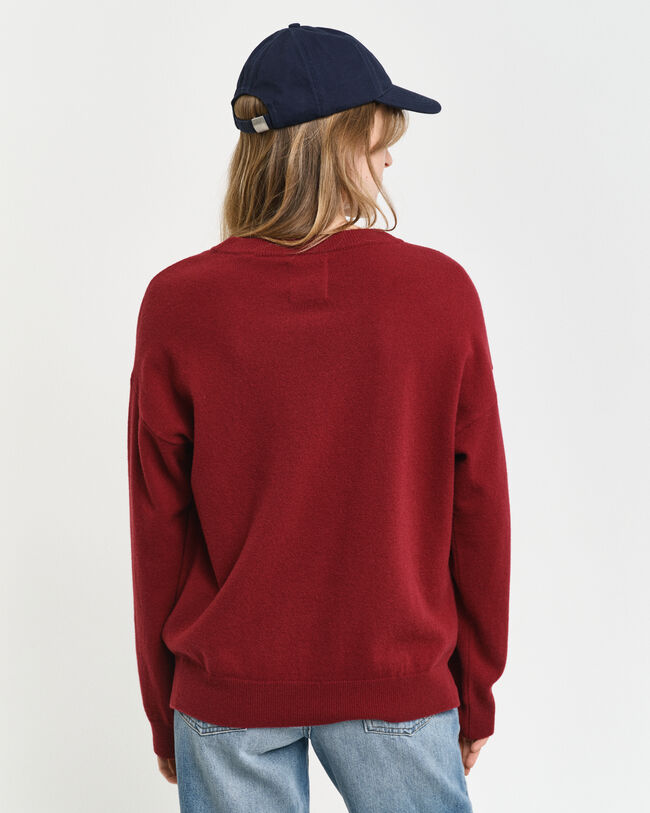 Crewneck sweater i ekstra fin lammeuld