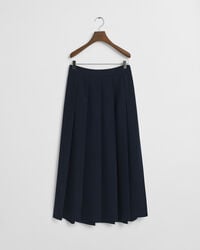 Bred plisseret midi-nederdel