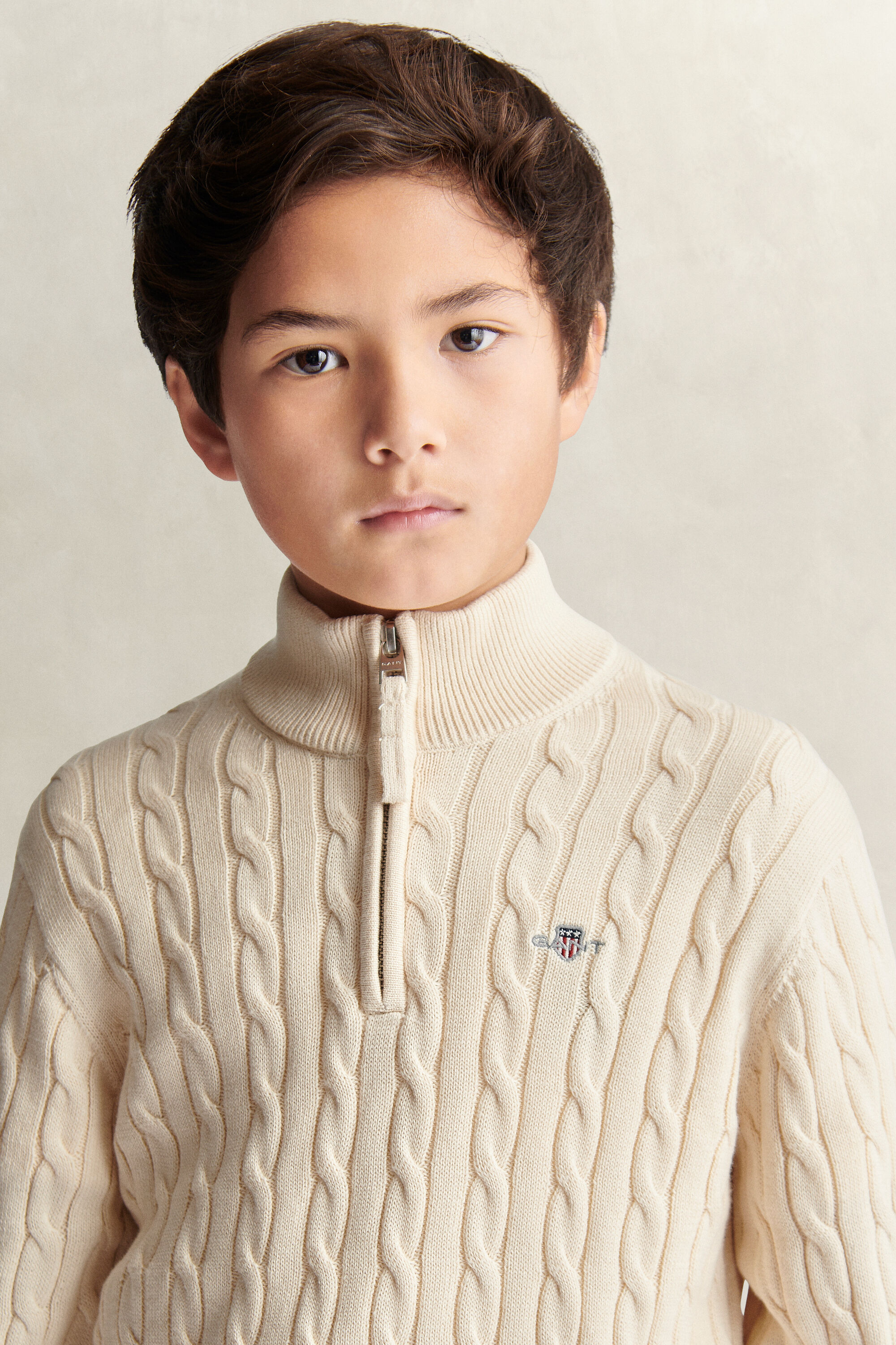 Teen Boys Shield sweater med halv lynlås