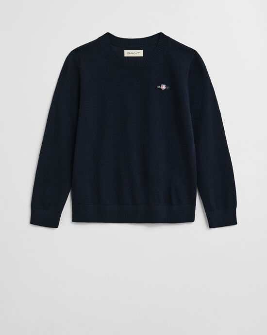 Kids crewneck sweater af ekstra fin merinould