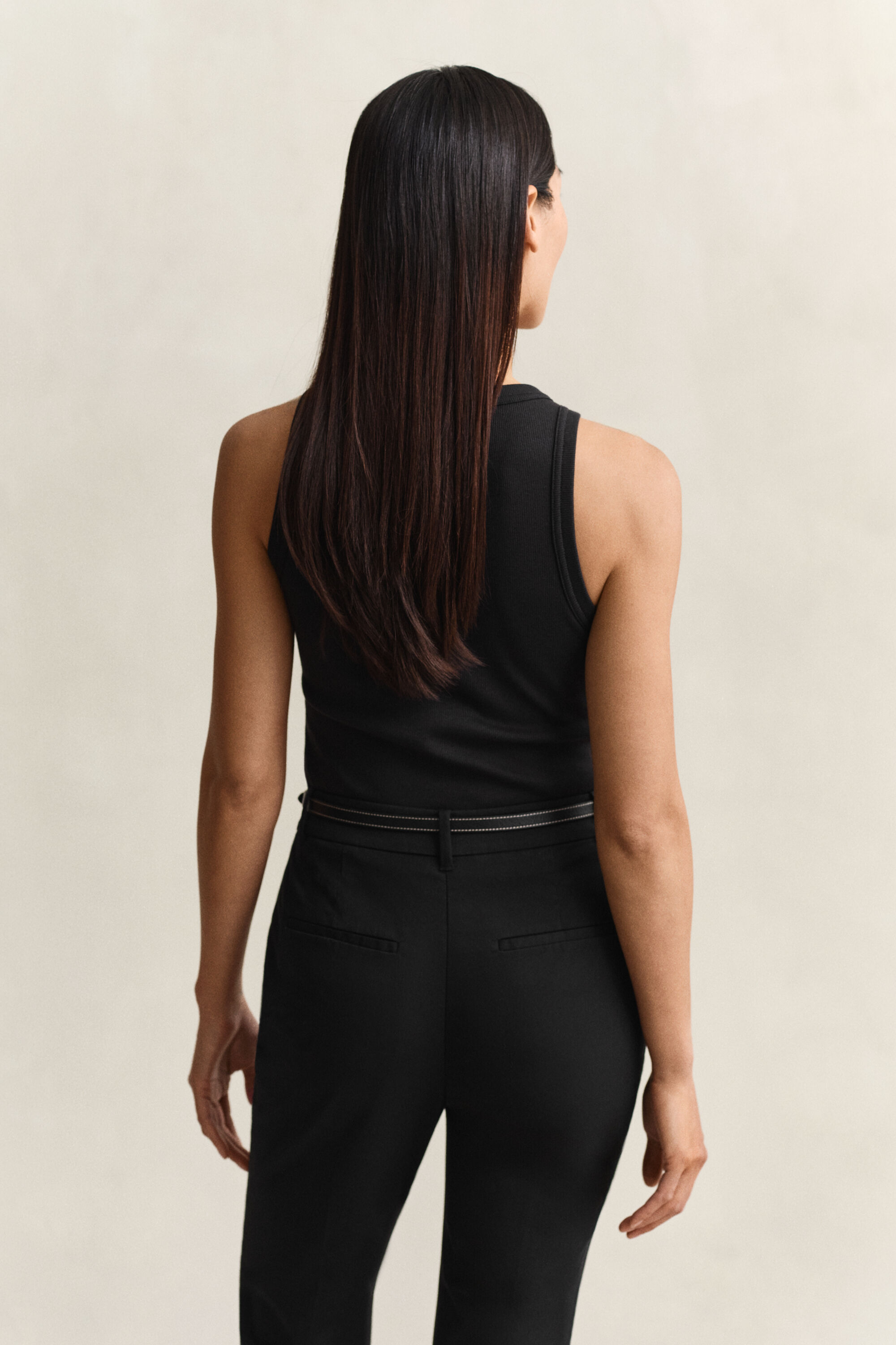 Ribstrikket tank-top