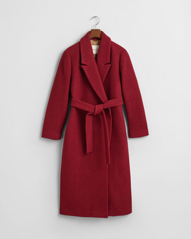 Slå om-frakke med tekstur