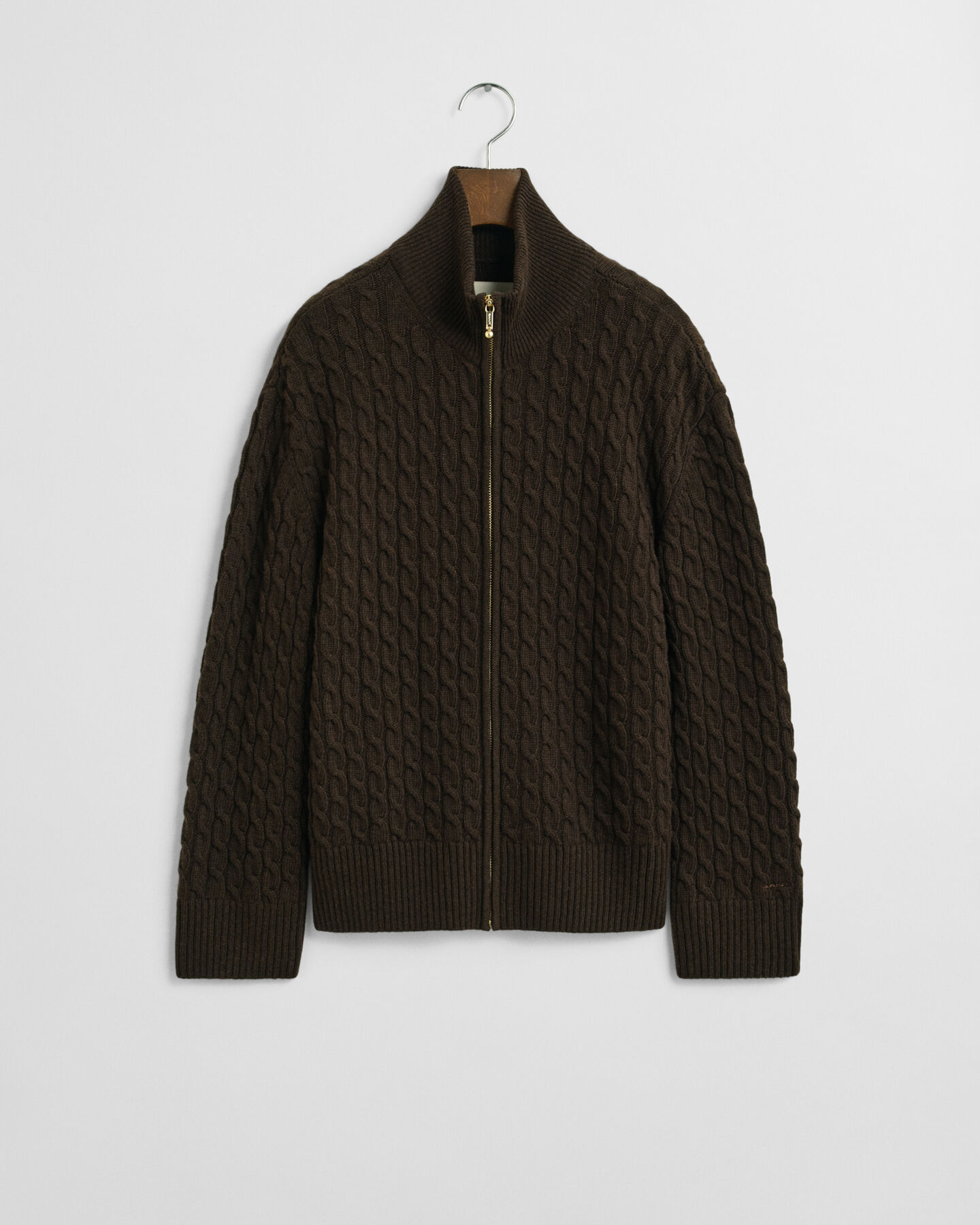 Kabelstrikket cardigan med lynlås