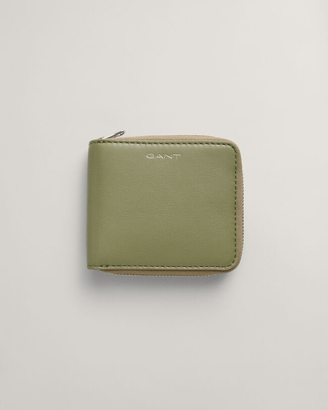 Læderpung med lynlås