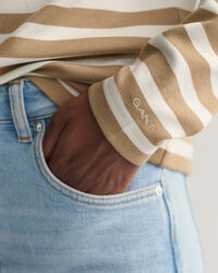 Stribet T-shirt med lange &aelig;rmer