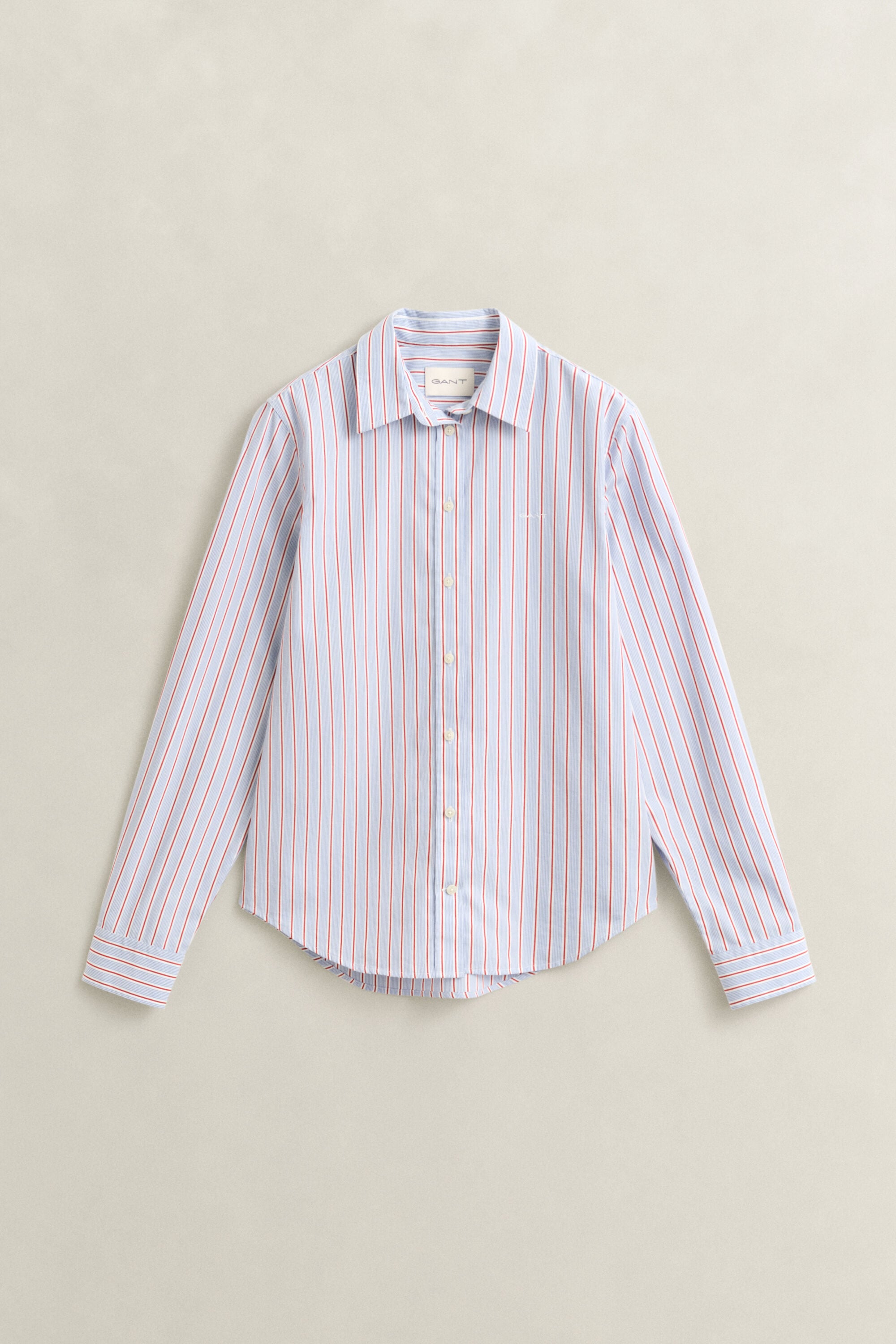 Regular fit stribet klassisk poplin-skjorte