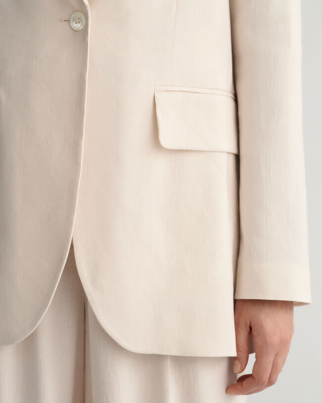 Regular fit hørblazer med stræk