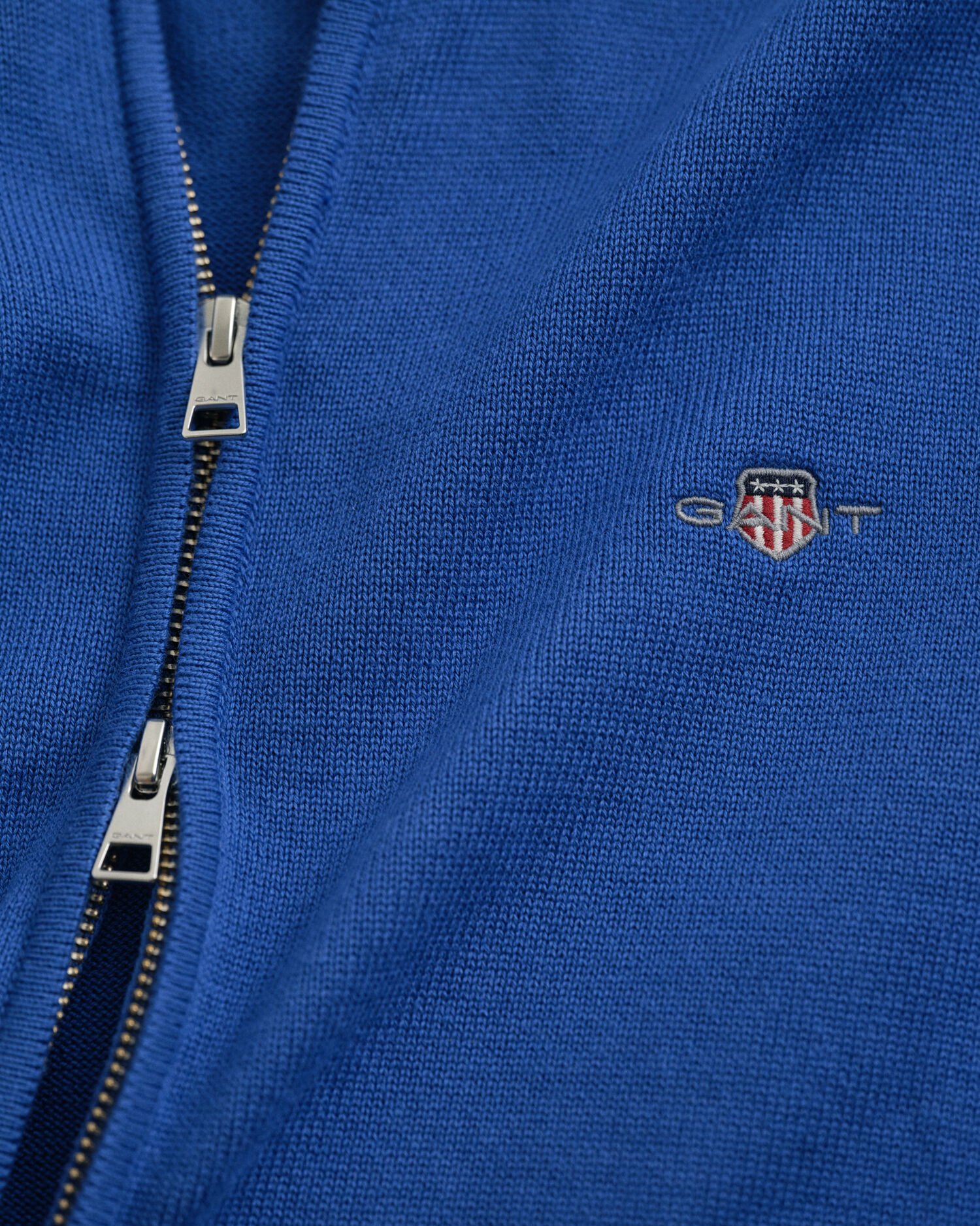 Afslappet cardigan i bomuld med lynlås