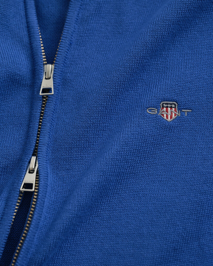 Afslappet cardigan i bomuld med lynl&aring;s