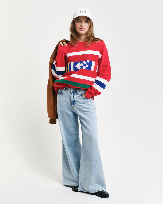 Panel sweatshirt med crewneck