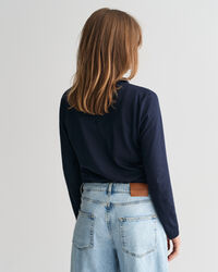 Sømløs langærmet poloskjorte