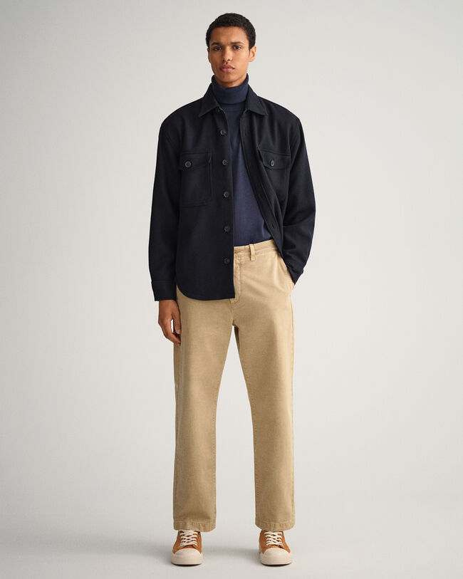 Sweater i bomuld og kashmir med rullekrave