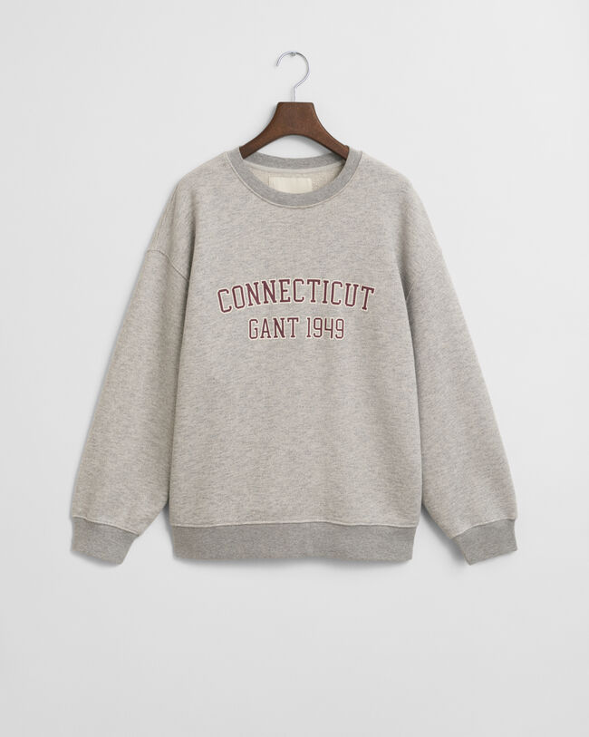 Sweatshirt med tryk og crewneck