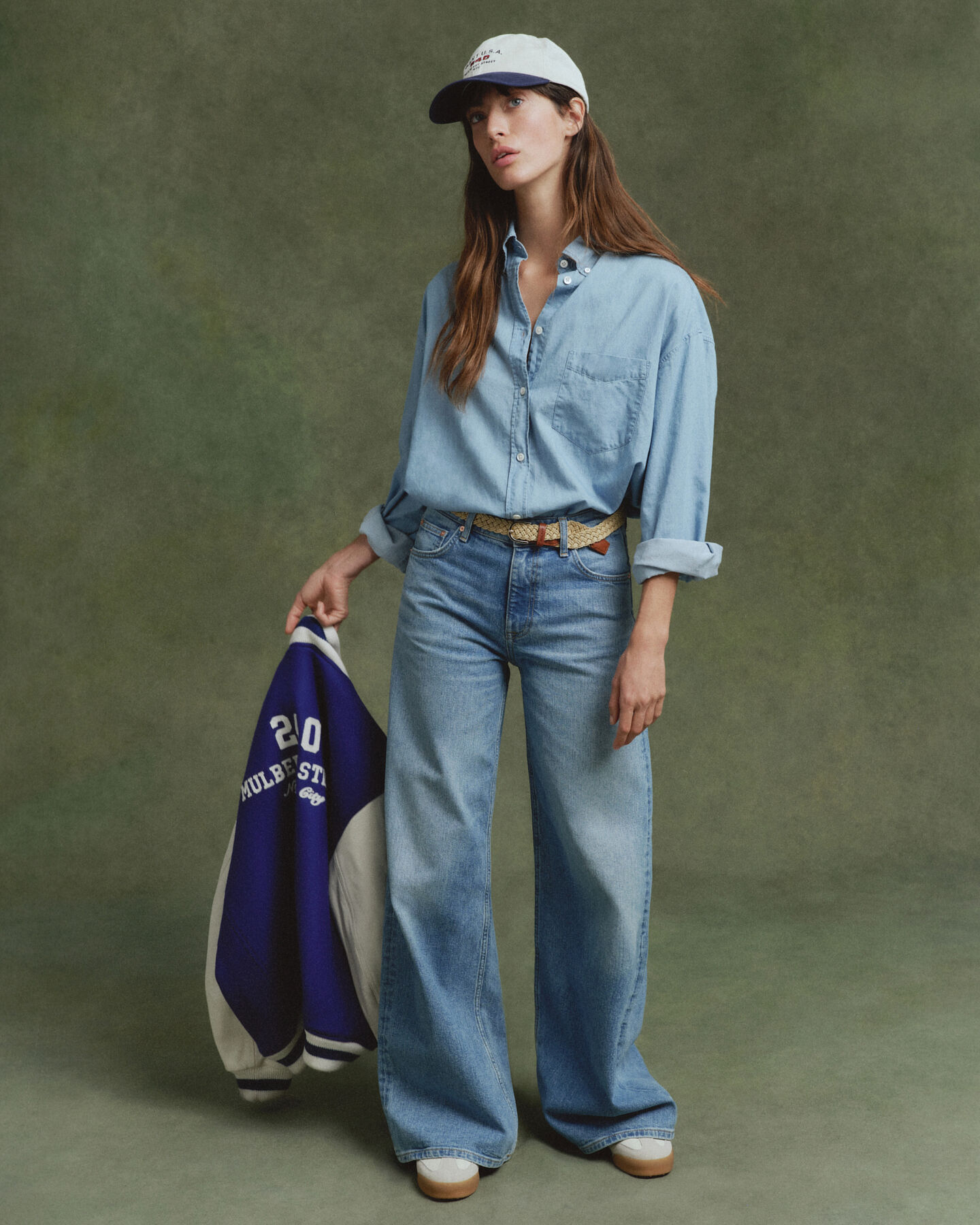 Oversized chambray skjorte