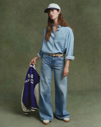 Oversized chambray skjorte