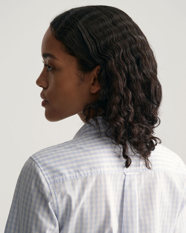 Regular fit gingham poplin skjorte