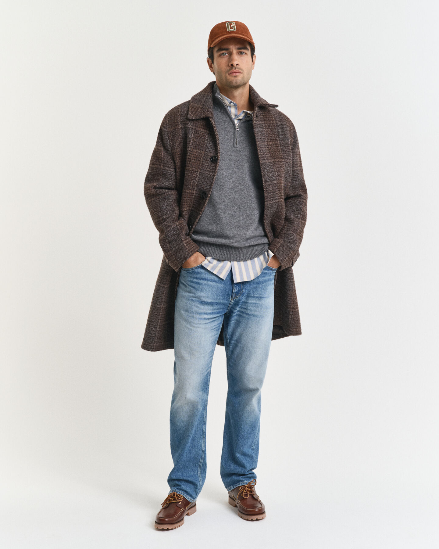 Kashmir sweater med halv lynlås