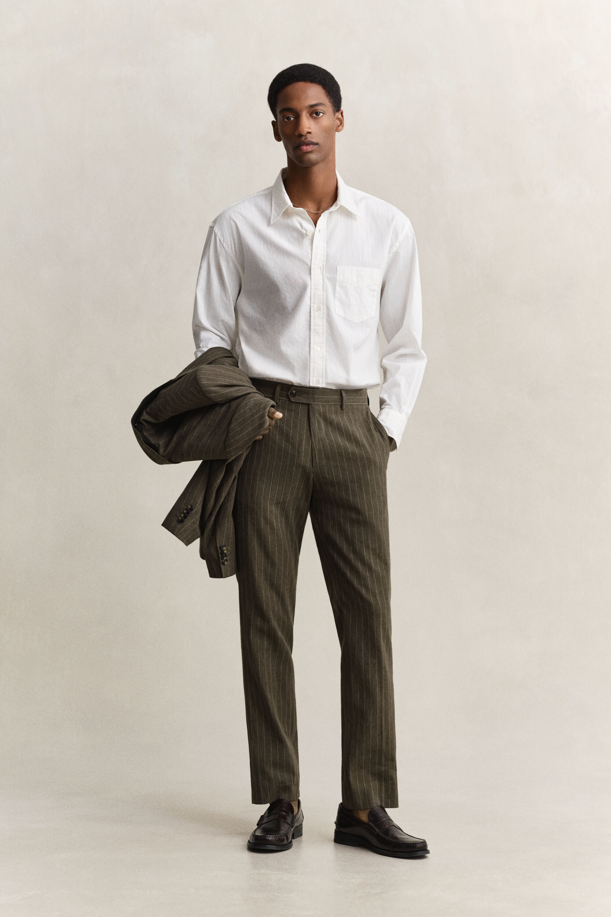 Nålestribede jakkesæt-bukser