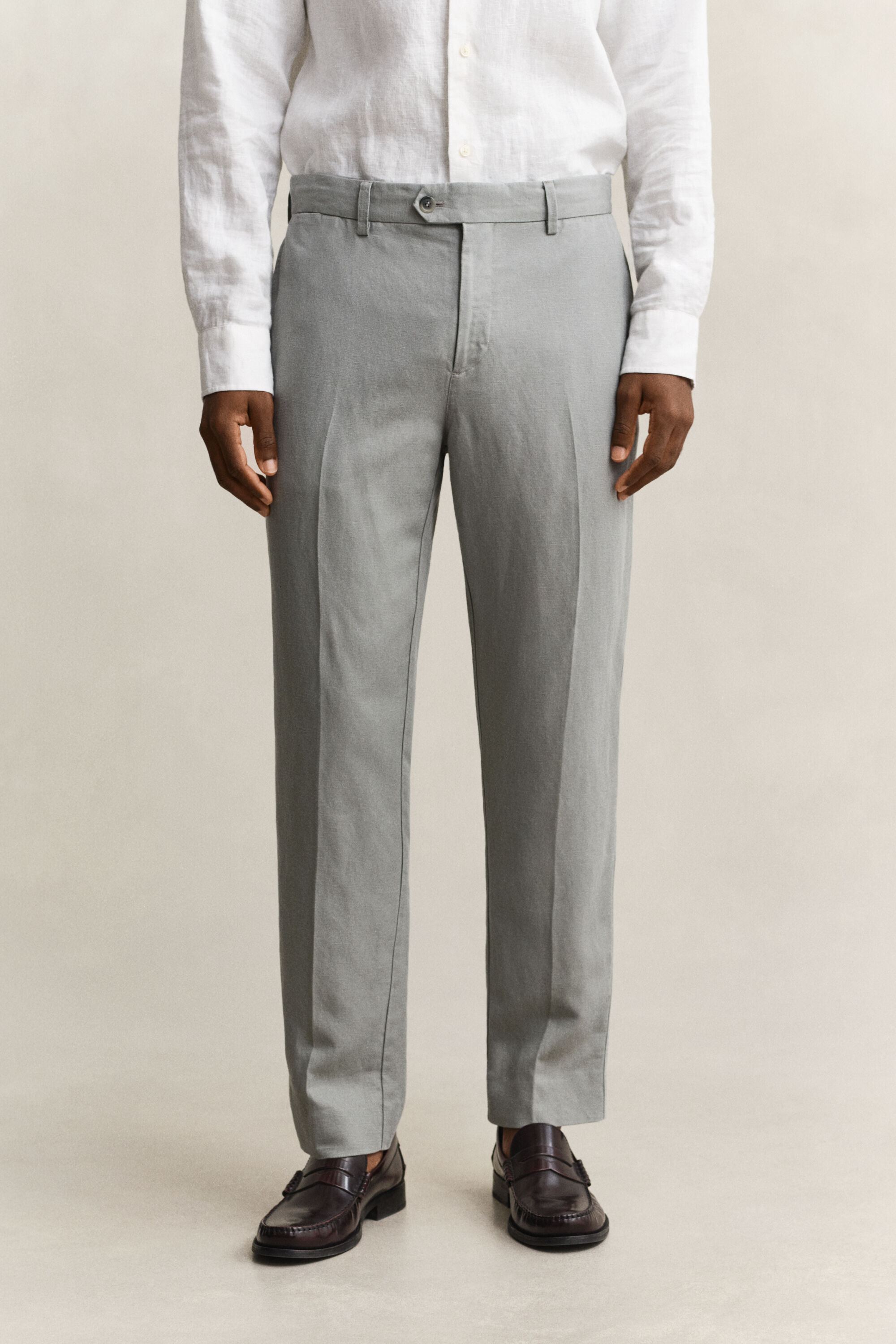 Jakkesæt-bukser af lyocell og hør