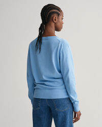 Sweater i let bomuld med V-hals