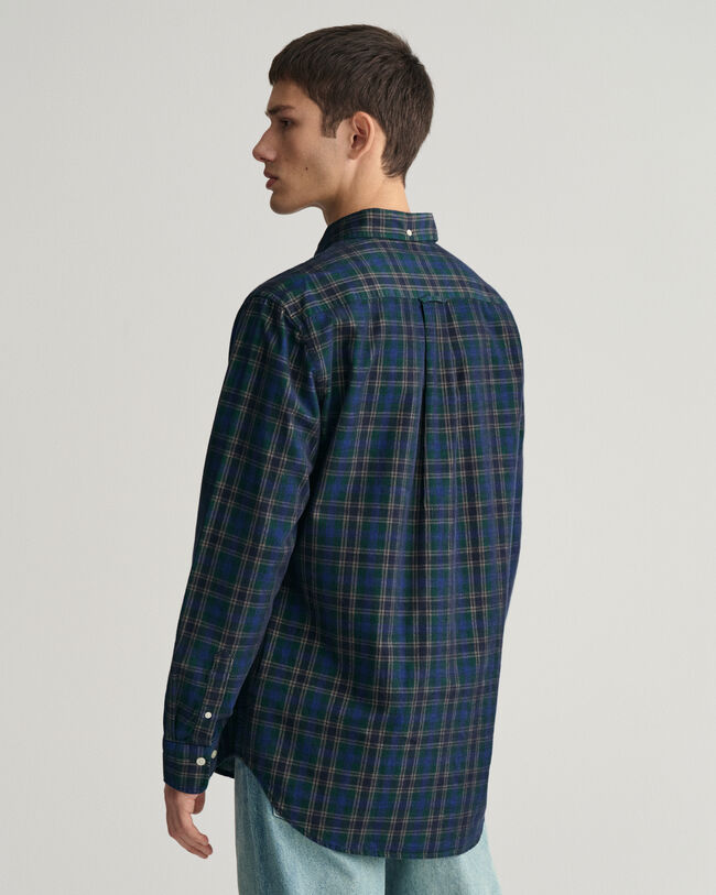 Regular fit ternet skjorte af jernbanefl&oslash;jl